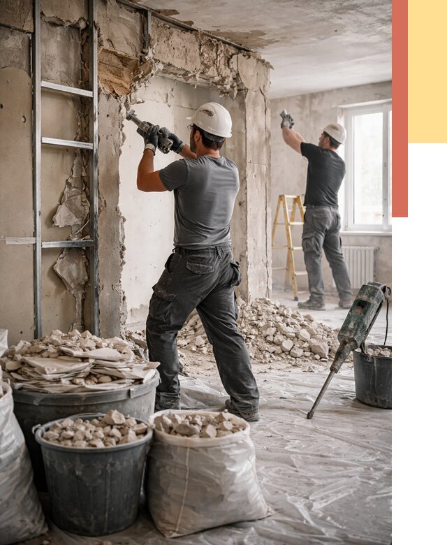 Демонтажные работы в Новороссийске от 2756 руб. — услуги и цена под ключ | ОТДЕЛОЧНИК-Нвр