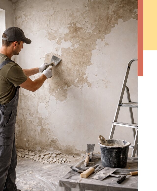 Снятие старой шпаклевки в Новороссийске от 1888 руб. — быстро и недорого | ОТДЕЛОЧНИК-Нвр