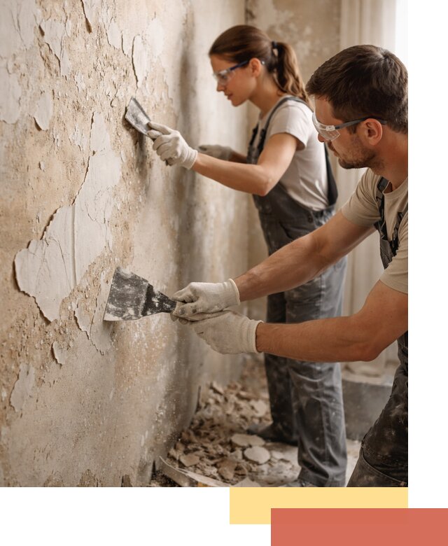 Снятие старой шпаклевки и подготовка поверхностей в Новороссийске