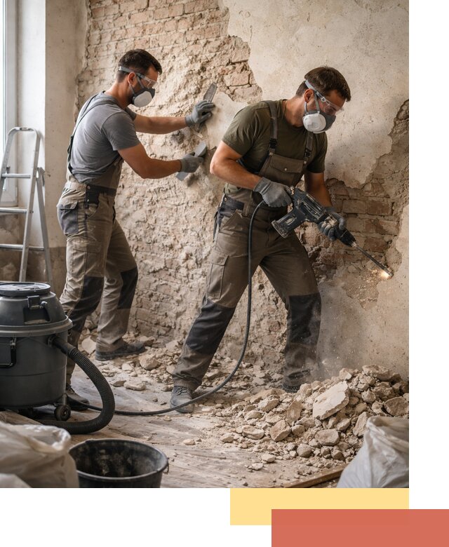 Демонтаж штукатурки со стен в Новороссийске быстро и аккуратно