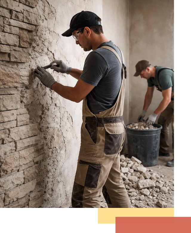 Демонтаж декоративного камня в Новороссийске профессионально и безопасно