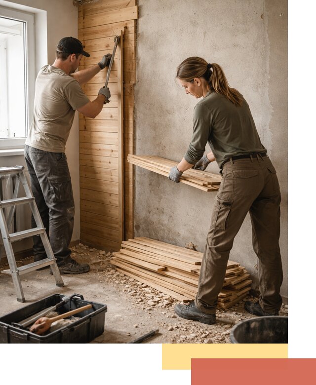 Демонтаж вагонки со стен в Новороссийске — профессиональный демонтаж