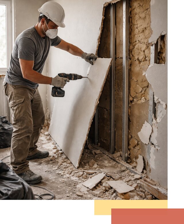 Демонтаж гипсокартона со стен в Новороссийске качественно и быстро