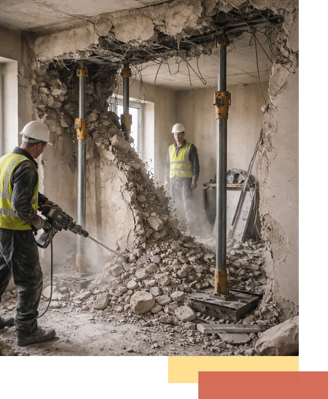 Снос несущих стен в Новороссийске с гарантией безопасности и качества