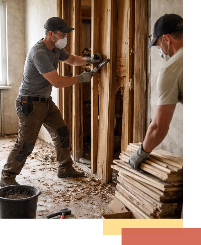 Демонтаж деревянных перегородок в Новороссийске быстро и аккуратно