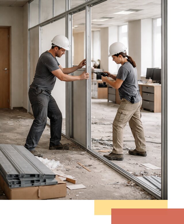 Демонтаж алюминиевых перегородок в Новороссийске быстро и аккуратно