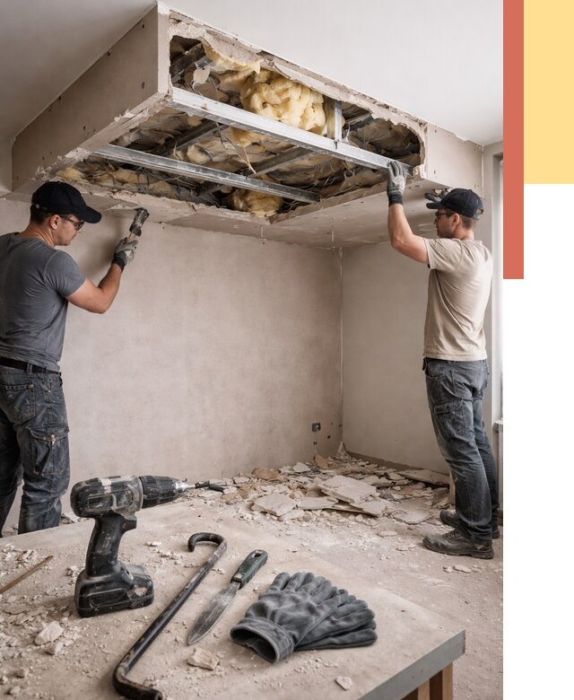 Демонтаж короба из гипсокартона в Новороссийске от 1552 руб. — быстро и недорого | ОТДЕЛОЧНИК-Нвр