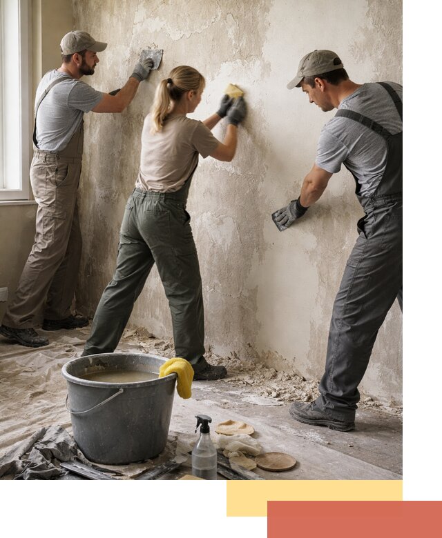 Очистка стен от клея и грунтовки в Новороссийске качественно и быстро