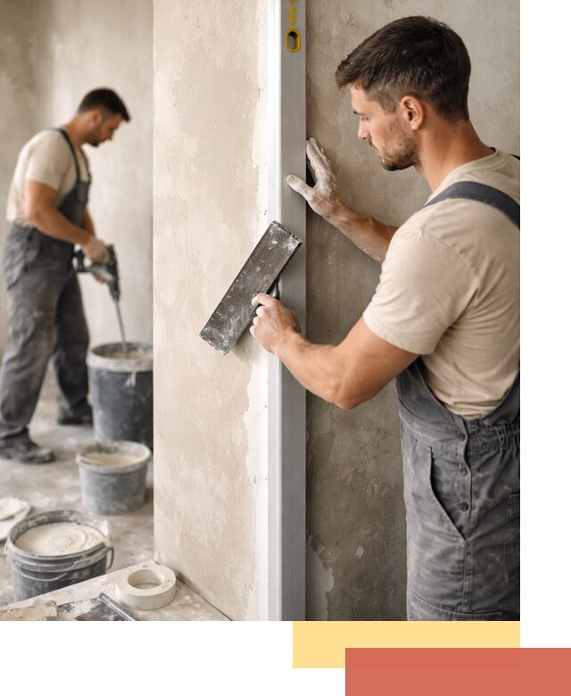 Выведение углов стен в Новороссийске: монтаж и оштукатуривание