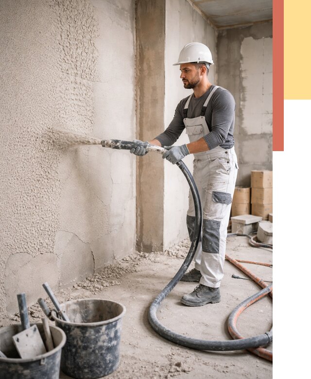 Машинная штукатурка стен в Новороссийске под ключ от 6635 руб./м2 | ОТДЕЛОЧНИК-Нвр