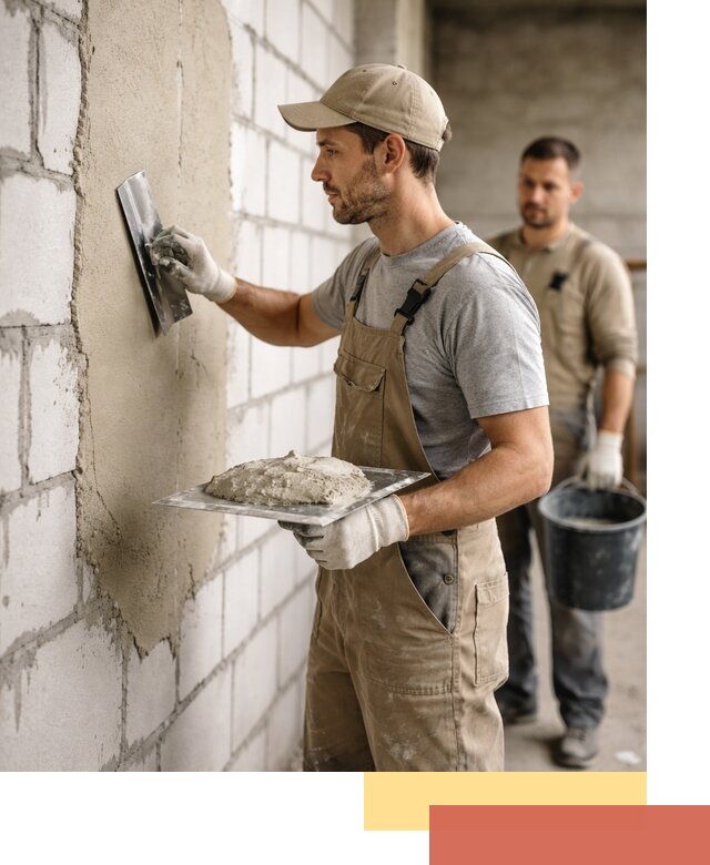 Штукатурка стен из газобетона в Новороссийске под ключ