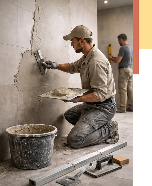 Штукатурка стен в ванной в Новороссийске от 4594 руб./м² — выравнивание под ключ | ОТДЕЛОЧНИК-Нвр