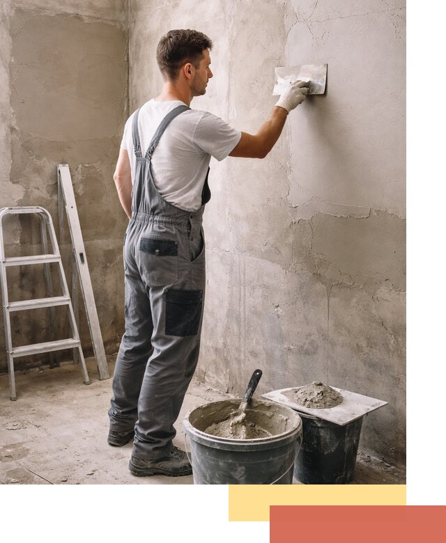 Штукатурка стен в ванной под ключ в Новороссийске