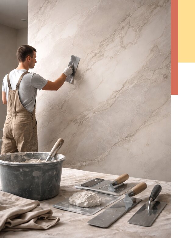 Декоративная штукатурка под мрамор в Новороссийске от 2858 руб./м² — быстро и недорого | ОТДЕЛОЧНИК-Нвр