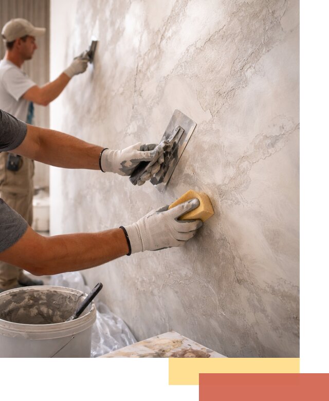 Декоративная штукатурка под мрамор в Новороссийске для стен и потолков