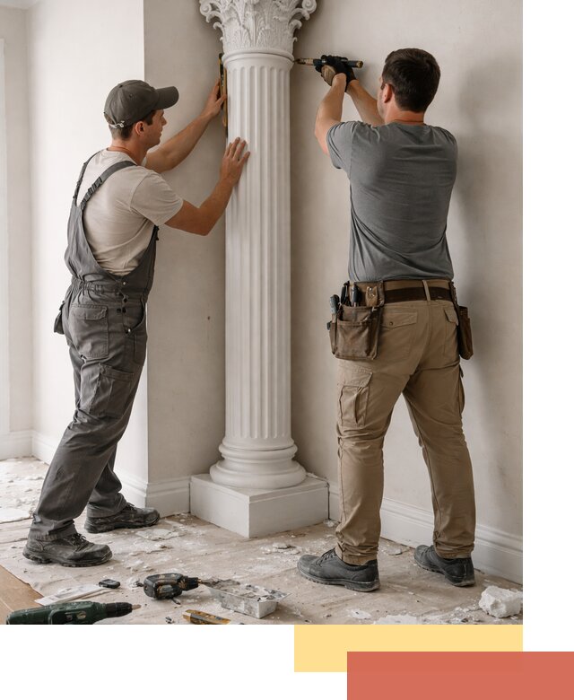 Установка декоративных колонн в Новороссийске под ключ