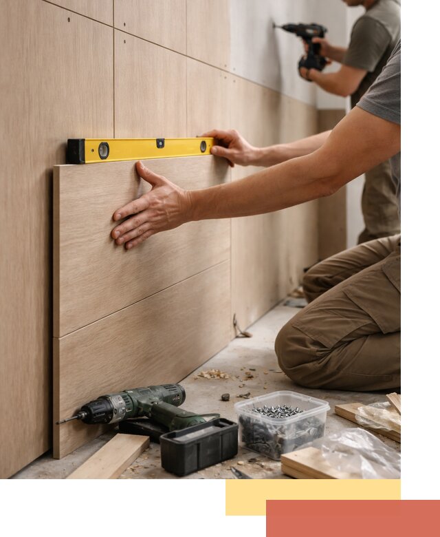 Профессиональный монтаж МДФ панелей на стены в Новороссийске