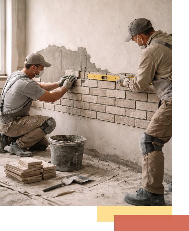 Монтаж декоративного кирпича профессионально в Новороссийске