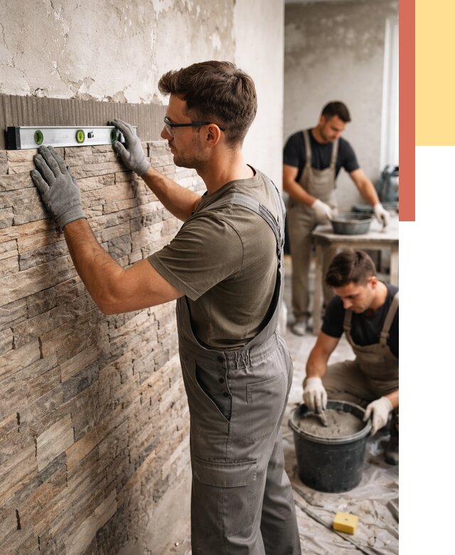 Монтаж искусственного камня в Новороссийске от 4594 руб. под ключ | ОТДЕЛОЧНИК-Нвр