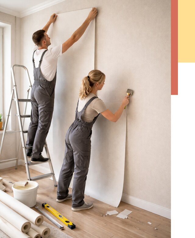 Поклейка флизелиновых обоев в Новороссийске от 6125 руб. | Быстро и недорого — ОТДЕЛОЧНИК-Нвр