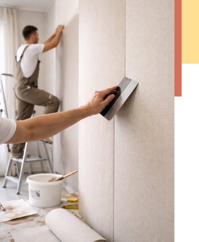 Поклейка текстильных обоев в Новороссийске от 4594 руб. под ключ | ОТДЕЛОЧНИК-Нвр