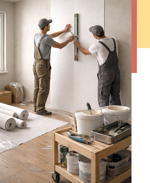 Поклейка стеклообоев в Новороссийске от 6635 руб. за м2 — быстро и недорого | ОТДЕЛОЧНИК-Нвр