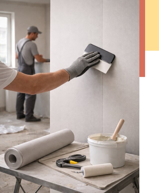 Поклейка обоев под покраску в Новороссийске от 3573 руб. за м2 | ОТДЕЛОЧНИК-Нвр