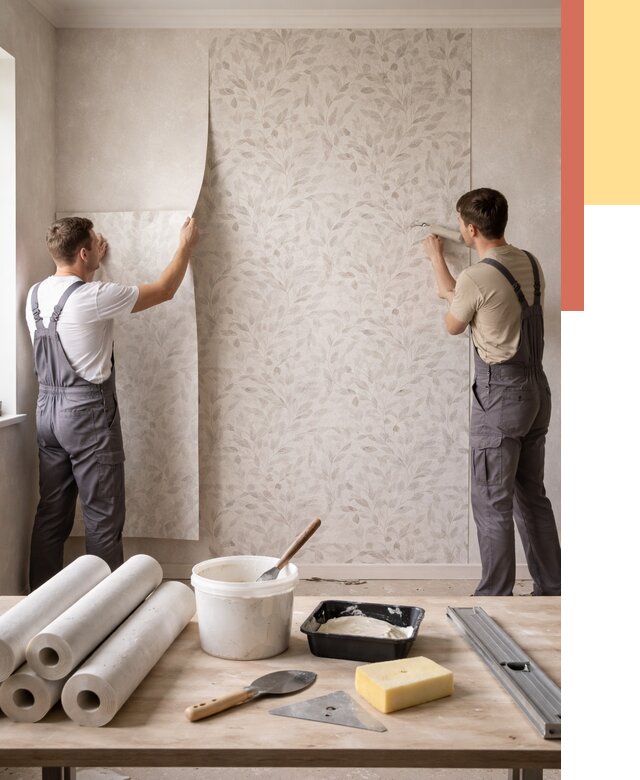 Поклейка обоев с подбором рисунка в Новороссийске от 3573 руб. | ОТДЕЛОЧНИК-Нвр - быстро и недорого