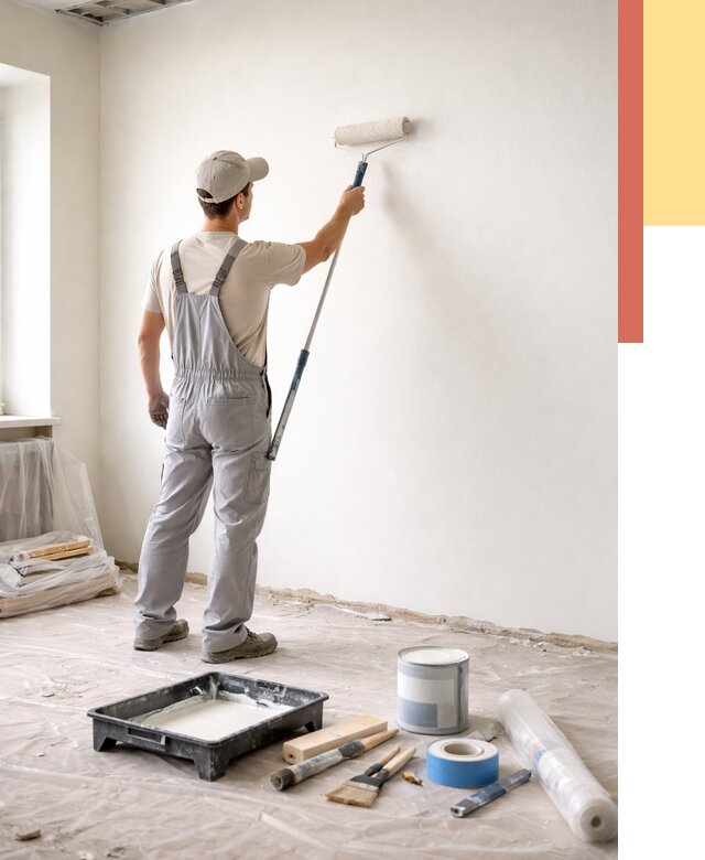 Покраска стен водоэмульсионной краской в Новороссийске от 459 руб. за м² | ОТДЕЛОЧНИК-Нвр