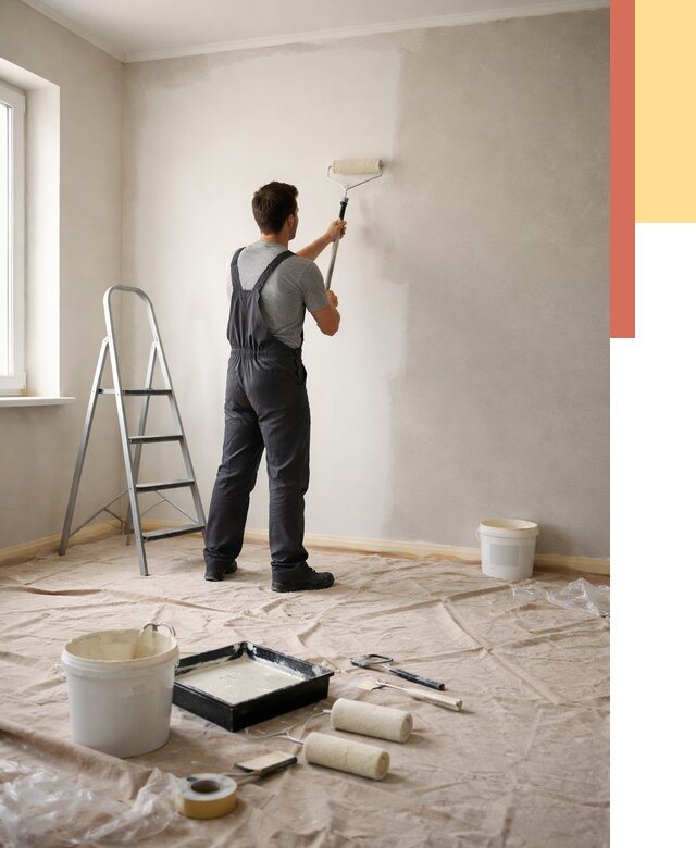 Покраска стен моющейся краской в Новороссийске от 357 руб./м² — быстро и недорого | ОТДЕЛОЧНИК-Нвр