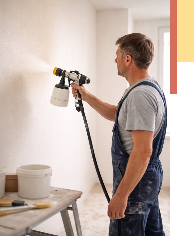 Покраска стен краскопультом в Новороссийске от 7656 руб. — механизированная покраска | ОТДЕЛОЧНИК-Нвр