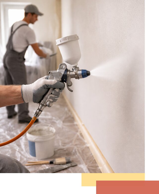 Покраска стен краскопультом в Новороссийске быстро и качественно