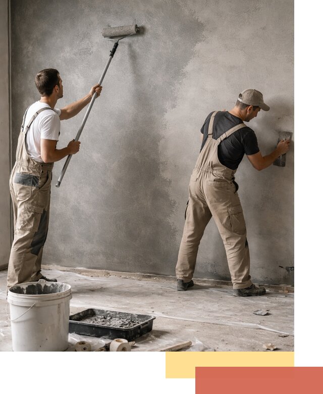 Покраска стен под бетон в Новороссийске профессионально и недорого