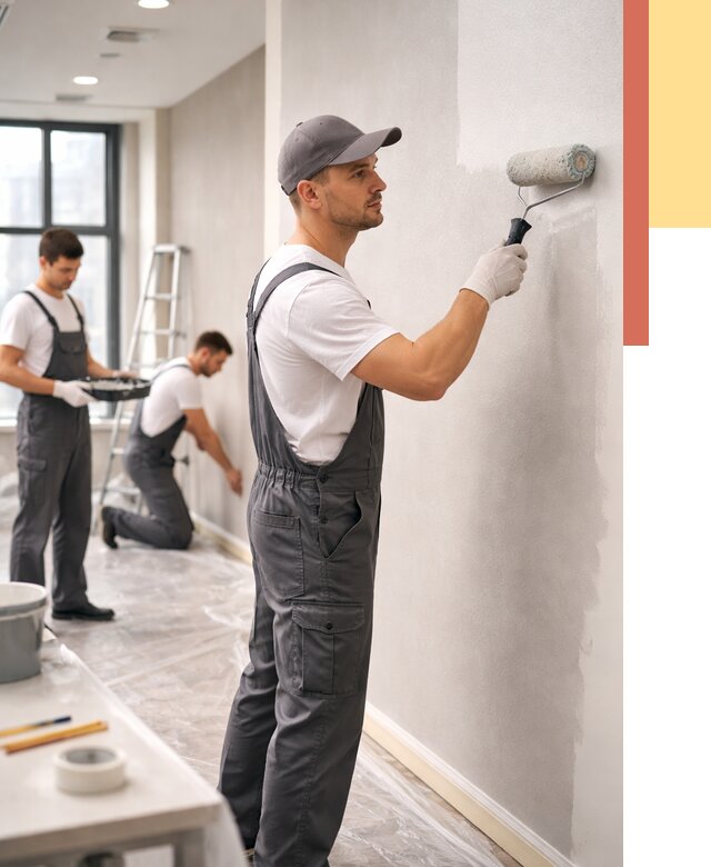 Покраска стен в офисе в Новороссийске от 8677 руб. — быстро и недорого | ОТДЕЛОЧНИК-Нвр