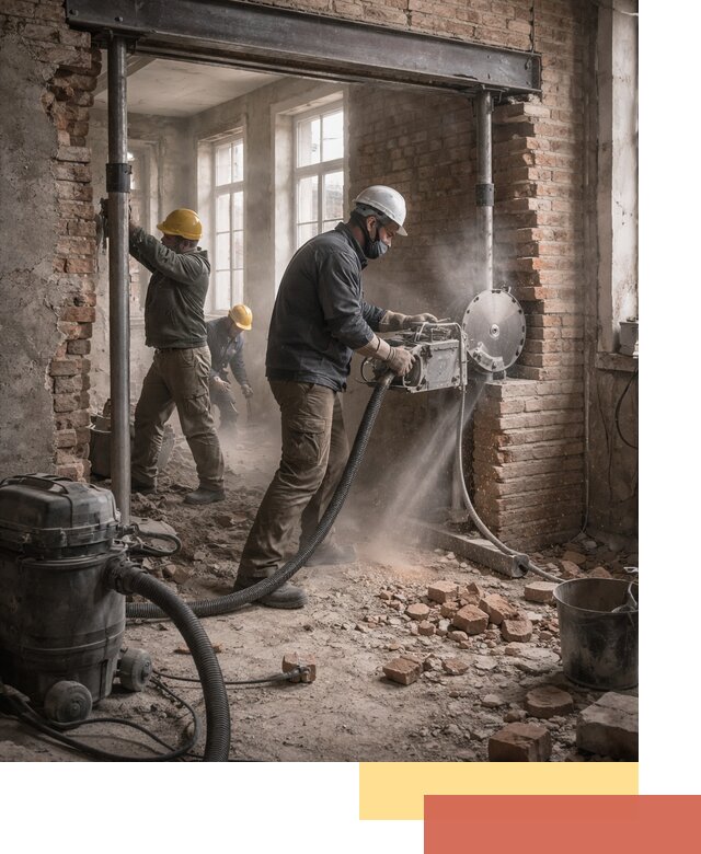 Прорезка проема в стене под дверной или оконный проем в Новороссийске