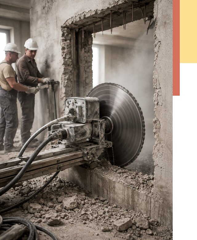 Алмазная резка проемов в Новороссийске от 4594 руб. быстро и недорого | ОТДЕЛОЧНИК-Нвр