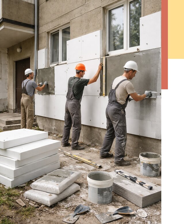 Утепление стен пенопластом в Новороссийске от 1786 руб. — недорого и под ключ | ОТДЕЛОЧНИК-Нвр