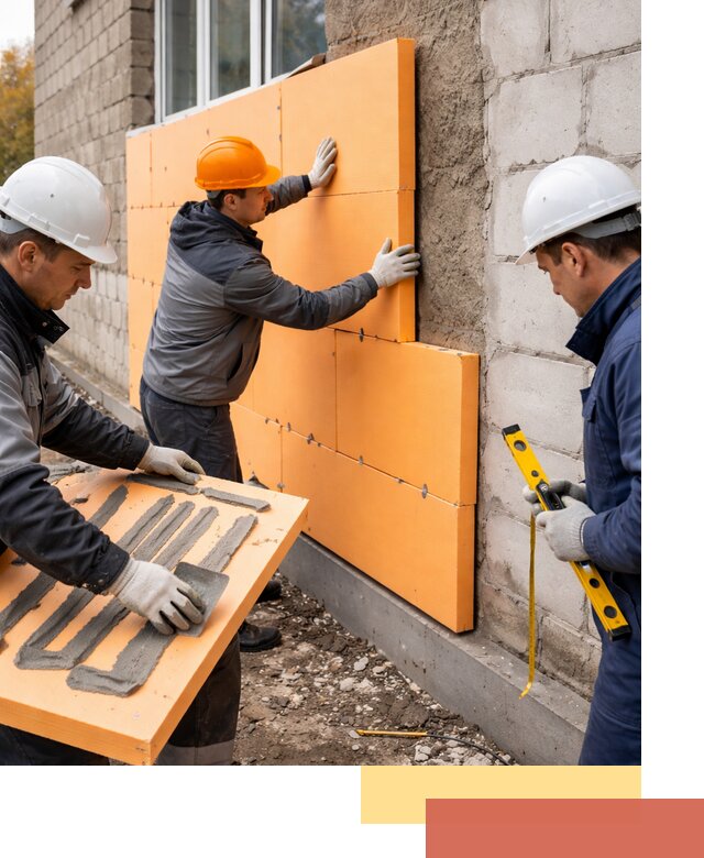 Утепление фасада пеноплексом под ключ в Новороссийске