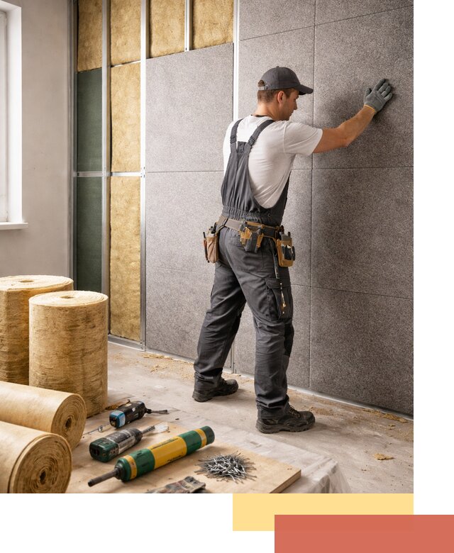 Профессиональная шумоизоляция стен в Новороссийске для квартиры и офиса