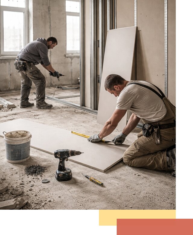 Кладка перегородок из ПГП под ключ в Новороссийске