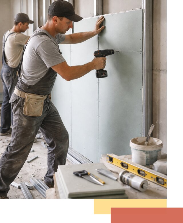 Кладка влагостойких перегородок ПГП в Новороссийске