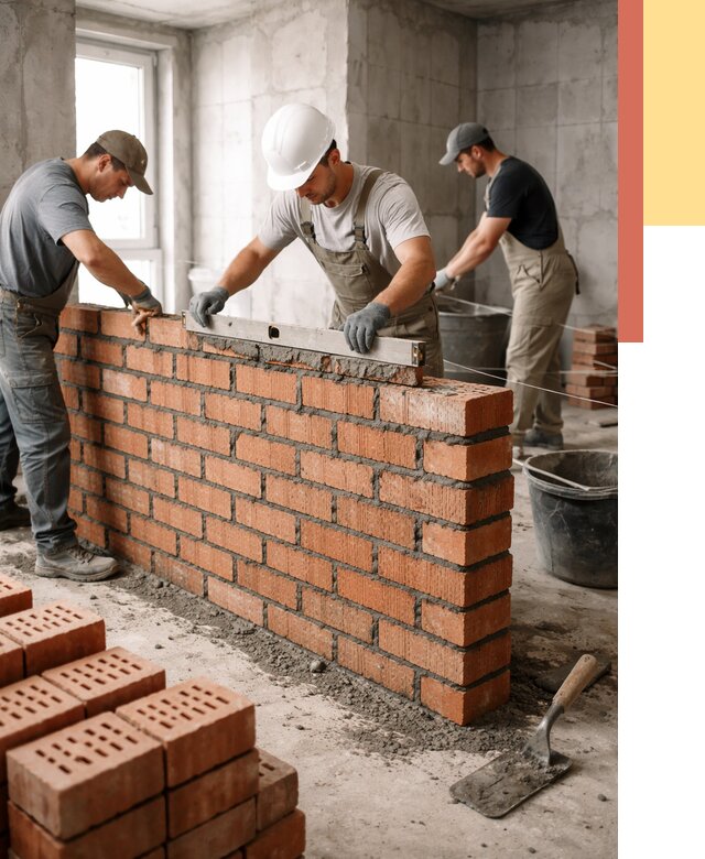 Кладка перегородок из кирпича в Новороссийске от 3573 руб. за м² | ОТДЕЛОЧНИК-Нвр