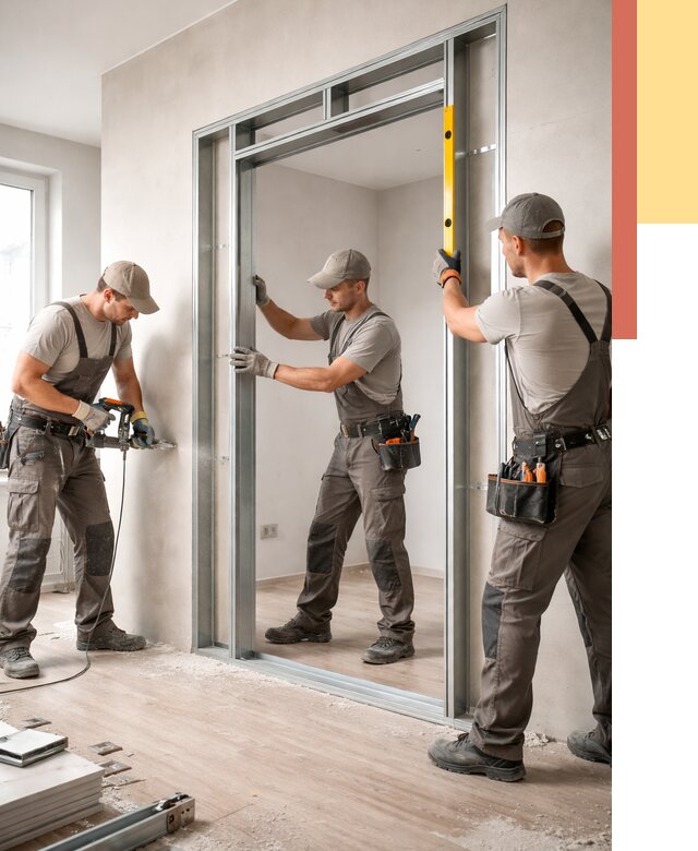 Устройство дверного проема в перегородке в Новороссийске от 4594 руб. под ключ | ОТДЕЛОЧНИК-Нвр