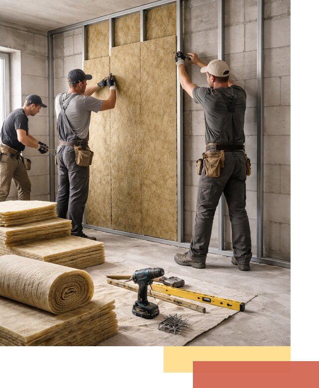 Шумоизоляция перегородок из блоков в Новороссийске — монтаж и защита шумоизоляцией