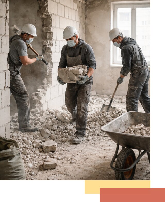 Демонтаж блочных перегородок в Новороссийске быстро и аккуратно