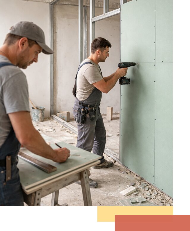 Перегородки из влагостойкого гипсокартона под ключ в Новороссийске