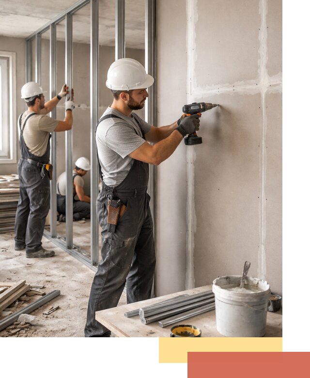 Перегородки из огнестойкого гипсокартона в Новороссийске под ключ