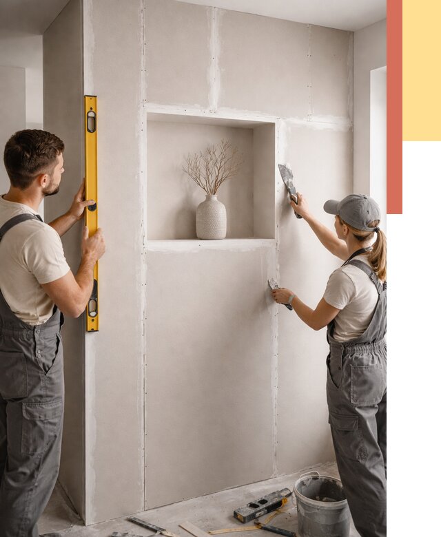 Перегородка из гипсокартона с нишей в Новороссийске от 3318 руб. под ключ | ОТДЕЛОЧНИК-Нвр