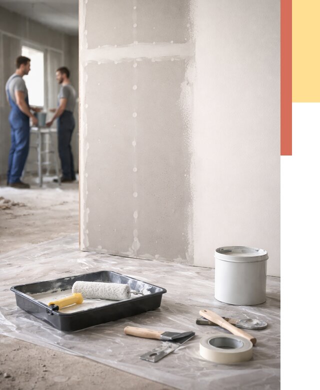 Покраска перегородок из гипсокартона в Новороссийске от 4594 руб. под ключ | ОТДЕЛОЧНИК-Нвр