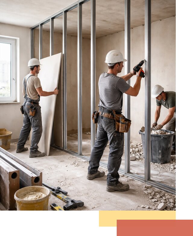 Перенос гипсокартонной перегородки в Новороссийске профессионально и быстро